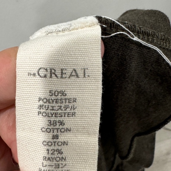 The Great. The Ruffle T Shirt Peplum Grey Short Sleeve Crewneck Shirt Size 0 - Picture 15 of 15